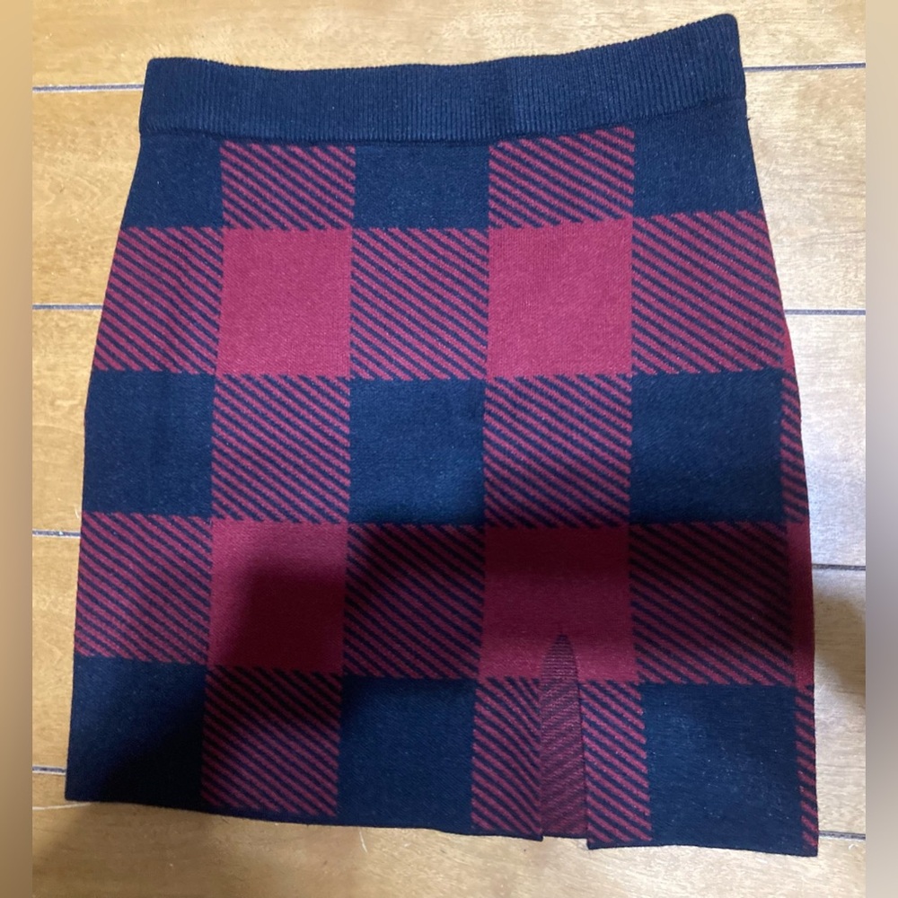 NWOT Juniors Size XS Full Tilt Plaid Knit Buffalo Plaid Skirt